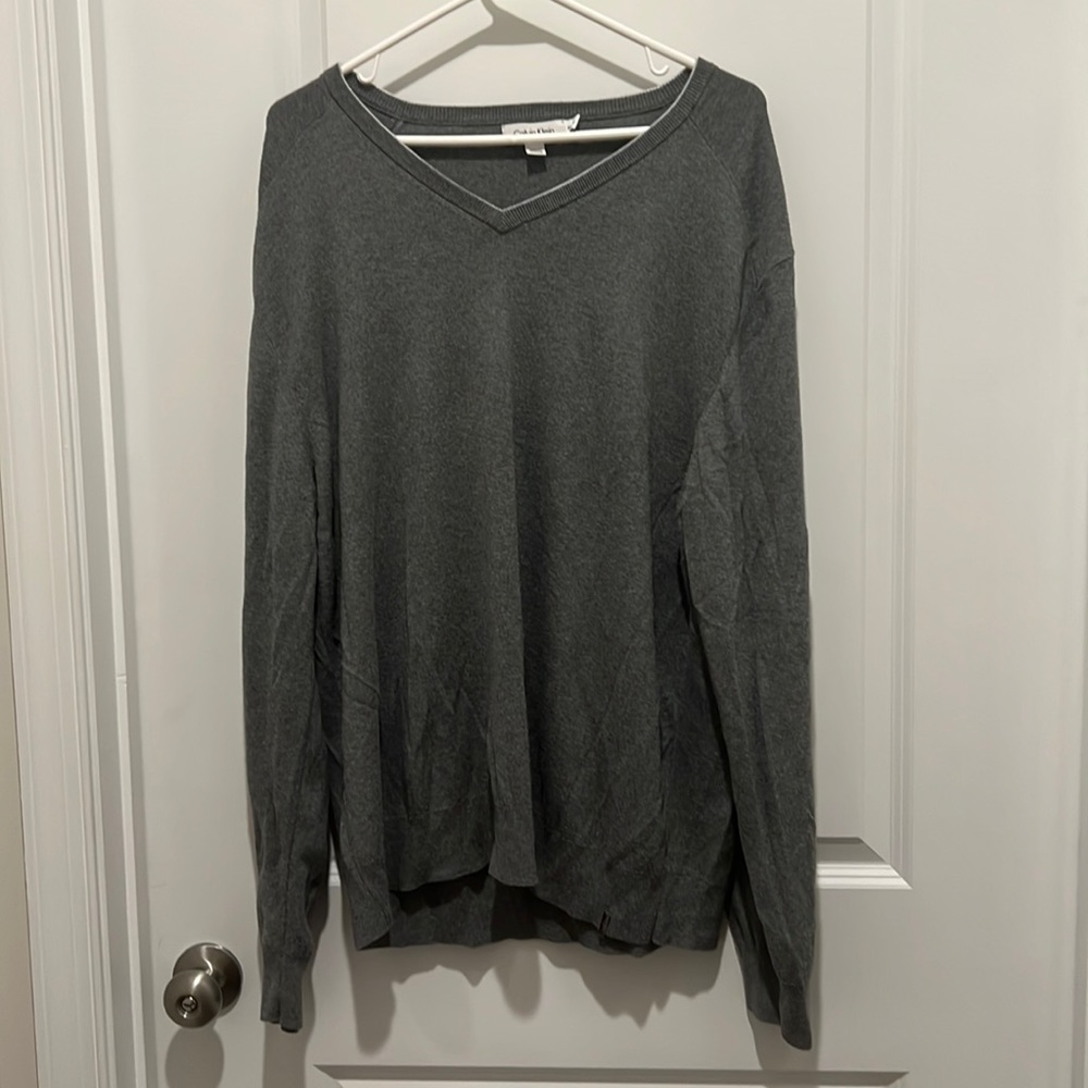Calvin Klein Grey V-Neck Sweater Men’s Size XXL